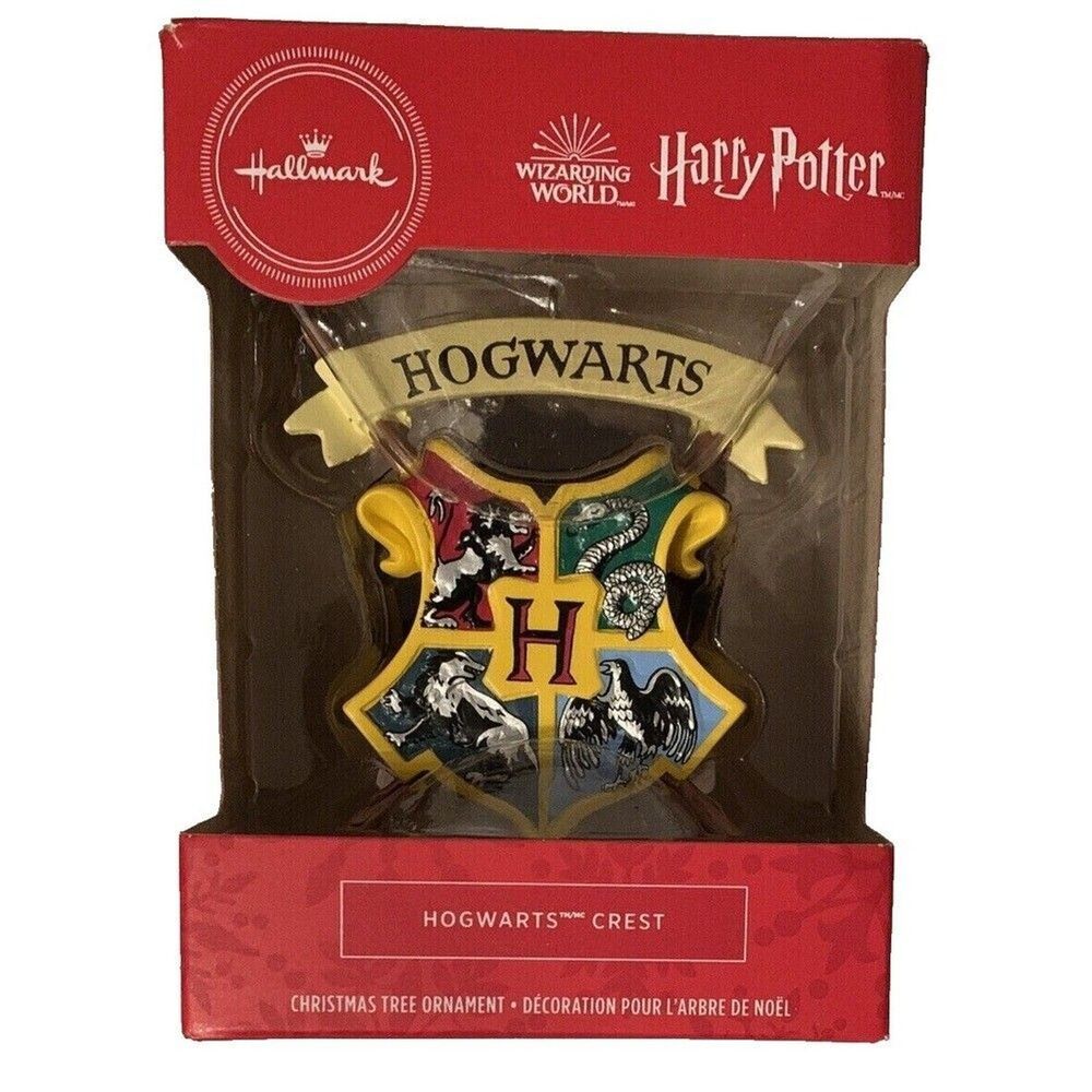 Hallmark Red Box - Hogwarts Crest Harry Potter - Christmas Ornament NEW!